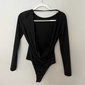 Long sleeve backless body suit